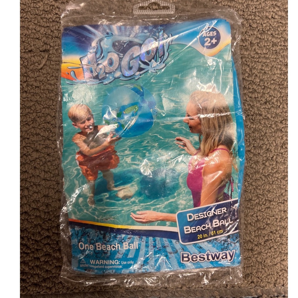 Bestway H2OGO! Designer Beach Ball 20 Inch Inflatable Blue Cactus Pool Toy NEW